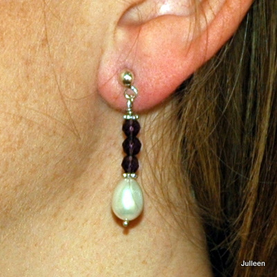 Pearl Drop Earring Amethyst