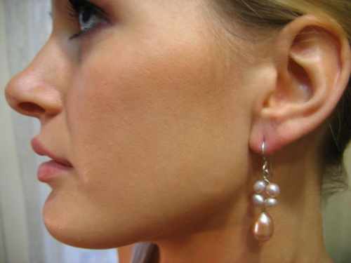 Pink Pearl Drop Earring