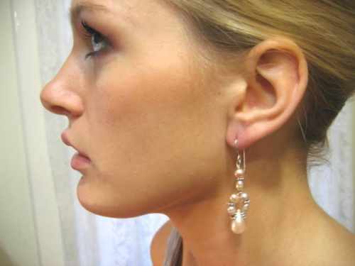 Pink Pearl Cluster Earring