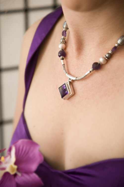 Jezebel Amethyst and Pearl Necklace
