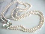 Madame Butterfly Double Row Pearls Necklace JBP001