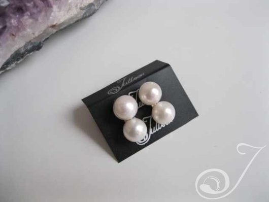 Miss Julleen Double White Pearl Earring EC009