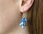 Cuban Blue Cluster Pearl and Blue Agate Earrings
