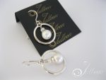 White Hoop Earring E086 001