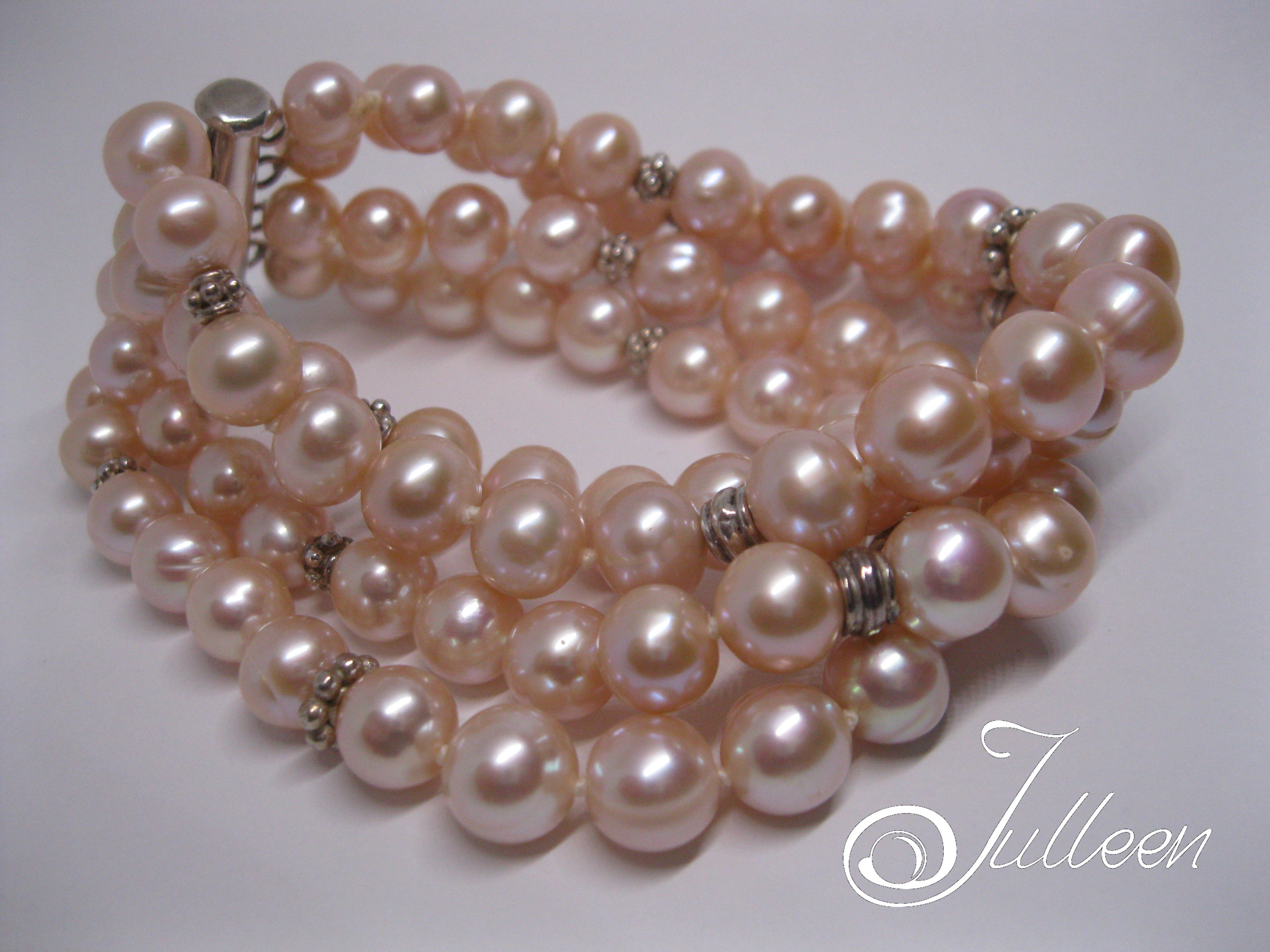 heavenly pink pearl cuff 001