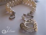 Designer ltalian Diamond Cut Love Heart Woven Pearl Pendant Bridal Bracelet Julleen Jewels SKU BEH001_B
