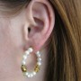 Model White Pearl Hoop Earring