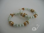 Mint Pearl Hoop Earring