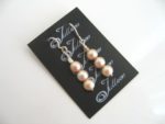 Petite Triple Tier Champagne Pearl and Seteling Silver Earring
