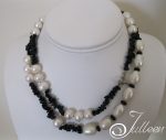black and white long necklace 002