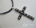 black pearl cross on leather 001