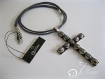 black pearl cross on leather 003