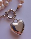 Heart Pendant on Pink Pearls