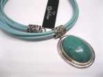 Sterling-Siver-Amazonite-Pendant-Turquoise-Leather-Necklace