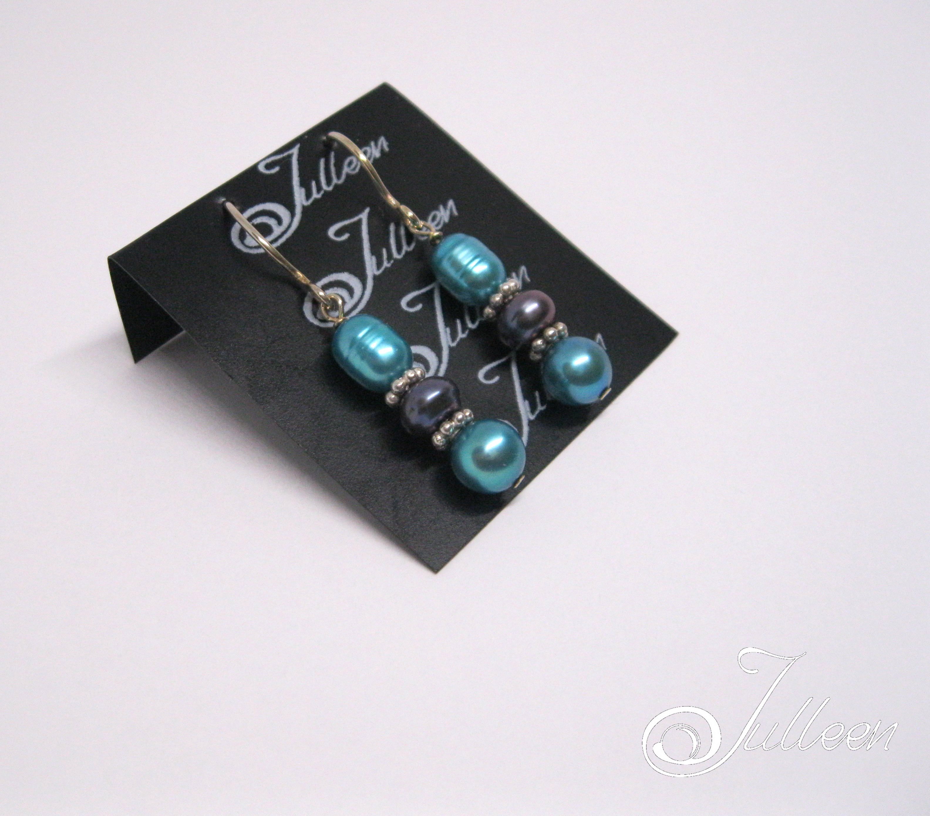 Turquoise and Black Pearl Earring