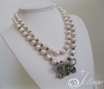 butterfly pendant pearl necklace 001