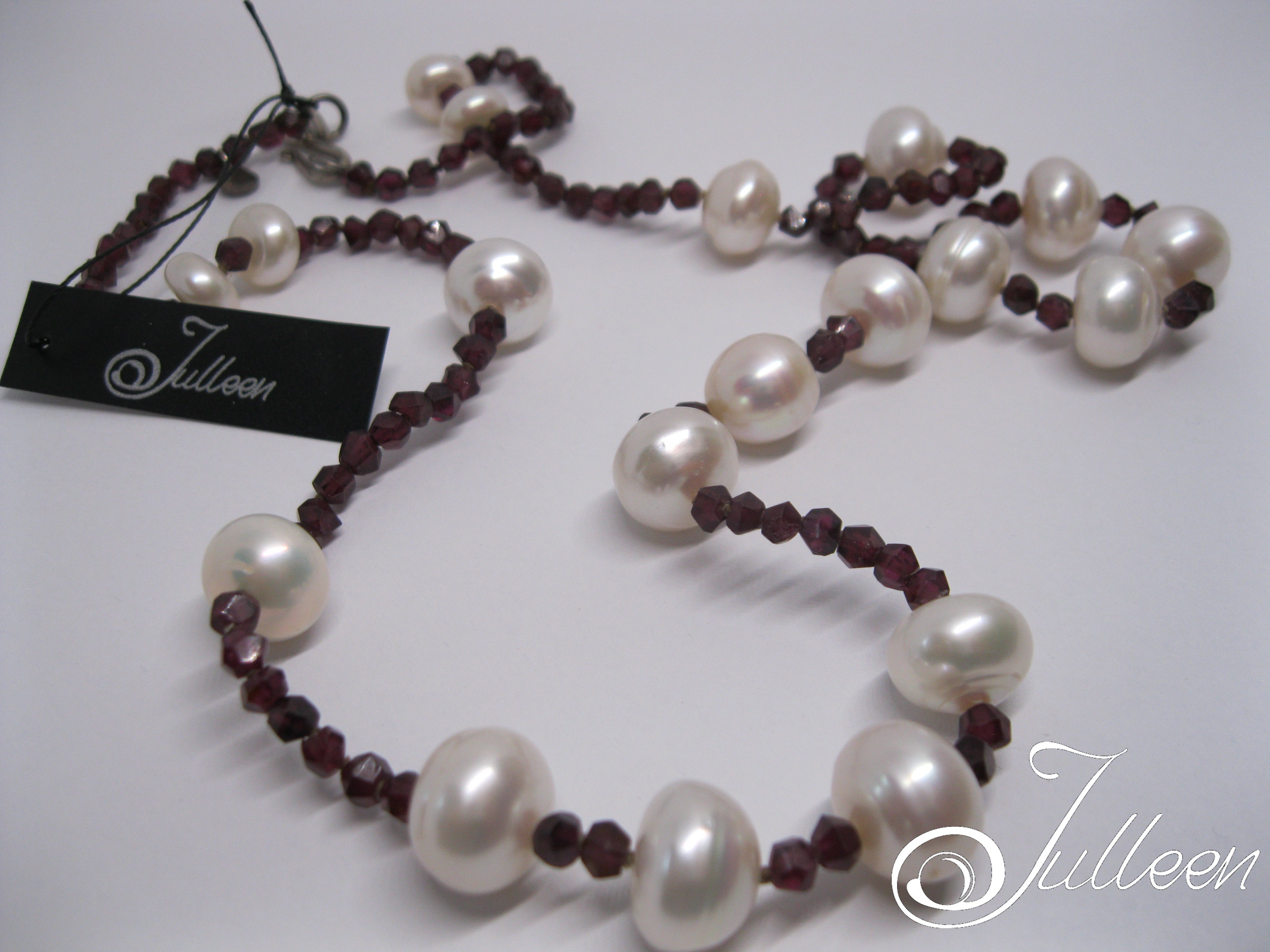 garnet and pearl necklace 001